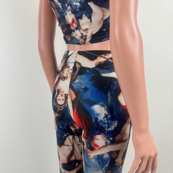 Fashion Nova Long Ago Artistic Print Biblical Masterpiece Legging Set  Sz Small - Picture 9 of 11